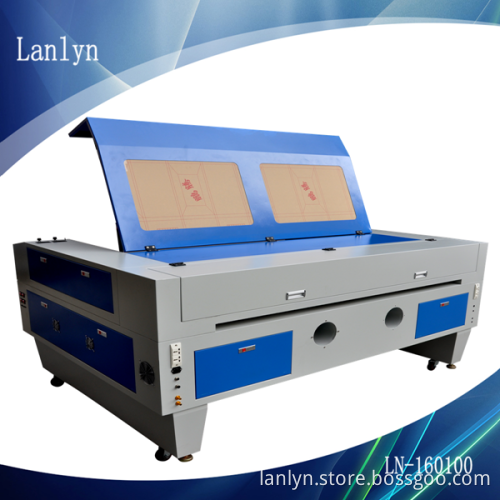 Twin Heads CO2 100W Shoe Design Laser Engraving Machine with Red Dot